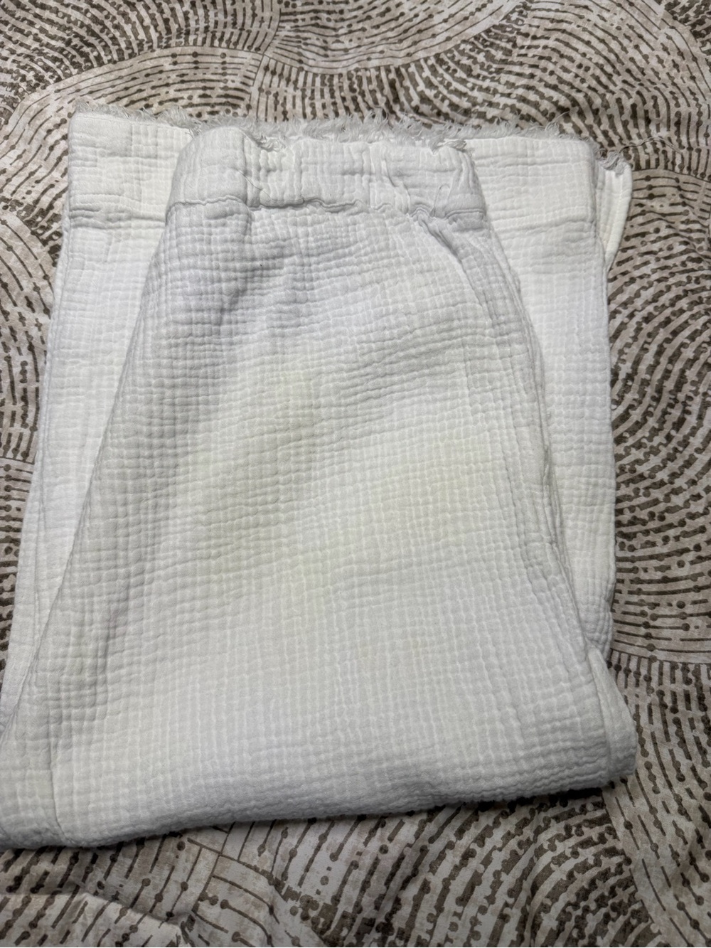American Rage White Wide-Leg Drawstring Linen Pants - Picture 9 of 10